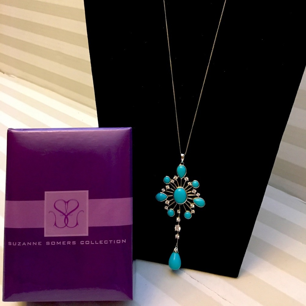 Vintage Suzanne Somers glam turquoise necklace